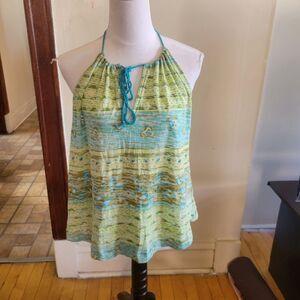 Free People Halter Tank Top Green Size Medium